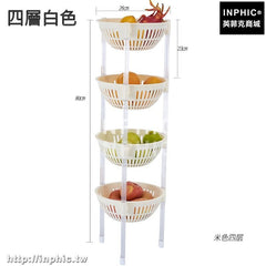 INPHIC-廚房置物架水果蔬菜整理收納架菜架子宿舍寢室式收納筐分層架-四層白色
