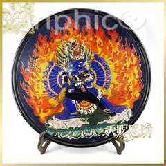 INPHIC-印度正品手工鑲銅片彩色沙畫神像圓盤擺飾商務裝飾品奢侈品