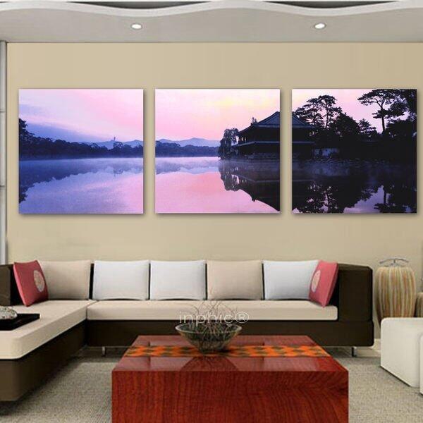 INPHIC-【30x30cm】客廳現代風景壁畫現代臥室床頭湖心風景 【無框畫】