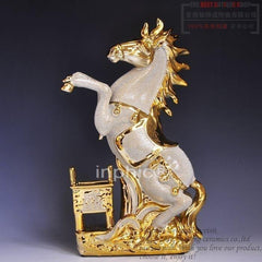 INPHIC-景德鎮陶瓷 生肖小金馬擺飾工藝品開業 時尚招財家居裝飾品