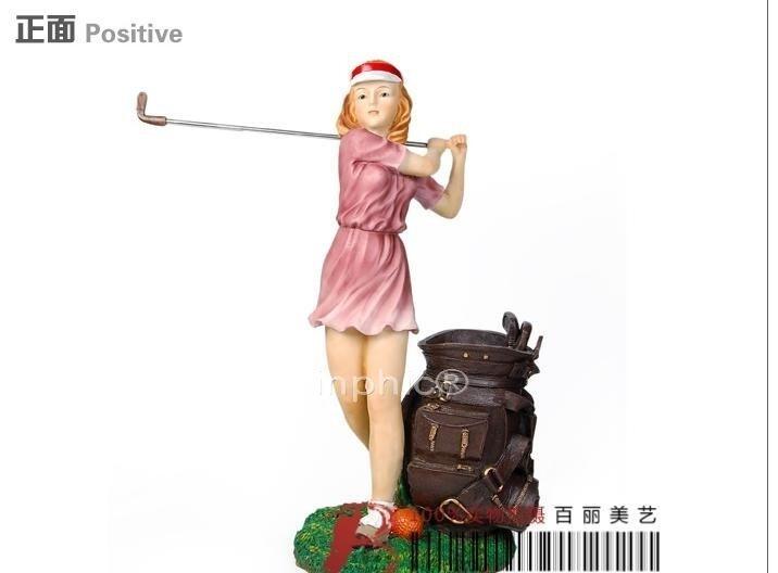 INPHIC-歐式工藝品 創意家居樹脂擺飾高爾夫女孩裝飾品擺設