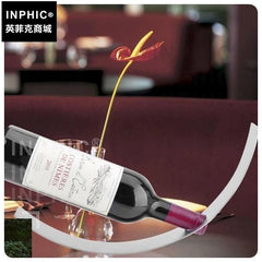 INPHIC-吧臺月牙形無重力酒架紅酒架不鏽鋼葡萄酒架酒具