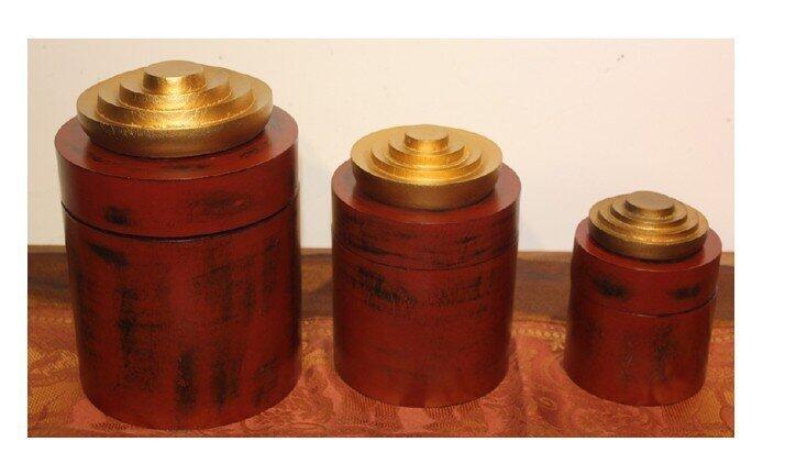 INPHIC-東南亞 家居飾品 泰國風格 擺飾 寶盒 圓 三件套