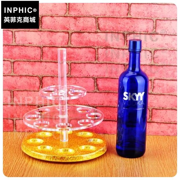 INPHIC-雞尾酒12孔烈酒旋轉紅酒杯架金色子彈杯架圓孔酒吧用品夜場