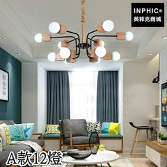 INPHIC-LED酒店臥室美式吊燈簡約服裝店燈具北歐客廳餐廳-A款12燈