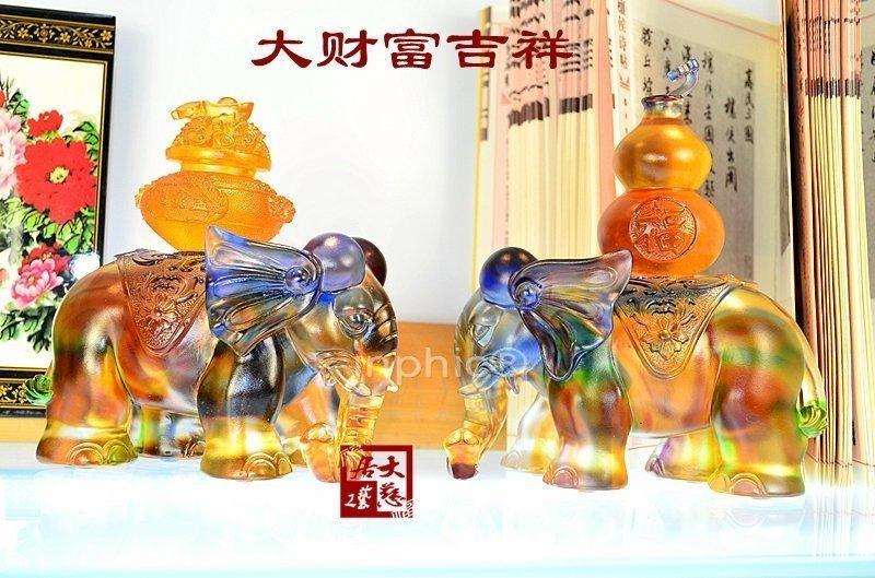 INPHIC-開光擺件琉璃吉祥家居平安飾品財富吉祥大象一對富貴吉祥擺設