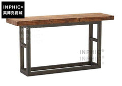 INPHIC-復古實木條案條幾簡約玄關桌玄關臺酒吧吧臺桌案幾案臺鐵藝佛供桌-桌100