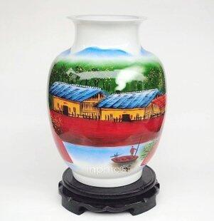 INPHIC-ZF-A020 景德鎮粉彩 陶瓷手繪 鄉居 花瓶 收藏工藝品