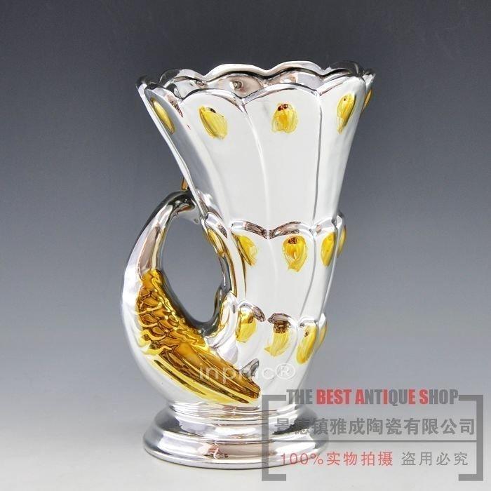 INPHIC-工藝品 家居擺飾 陶瓷器孔雀花瓶 美式鄉村簡約