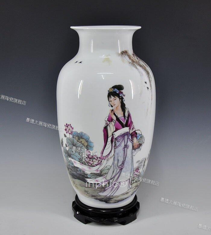 INPHIC-景德鎮傳統特色瓷器 粉彩花瓶 西施浣紗 書房裝飾櫃擺飾