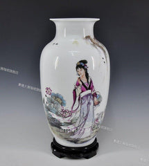 INPHIC-景德鎮傳統特色瓷器 粉彩花瓶 西施浣紗 書房裝飾櫃擺飾