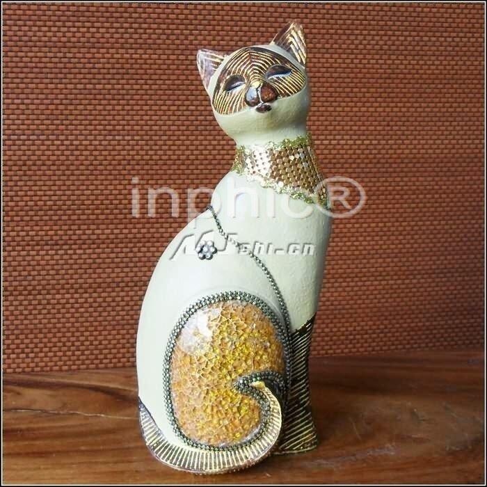 INPHIC-歐式客廳裝飾擺飾 傢俱飾品 泰國家居 貼玻貓