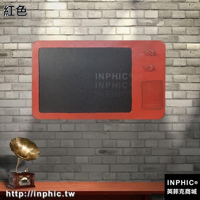 INPHIC-居家復古仿古電視機小黑板掛飾酒吧咖啡廳復古吧臺掛牌留言板-紅色