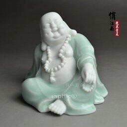 INPHIC-彌勒佛陶瓷擺飾 招財笑佛 汽車飾品擺飾 喜慶