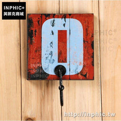 INPHIC-木質壁掛單鉤裝飾木板復古衣帽鉤工業數字掛鉤