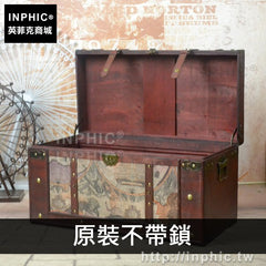 INPHIC-老式做舊拍攝密室道具收納箱仿古歐式木箱服飾店復古-原裝不帶鎖