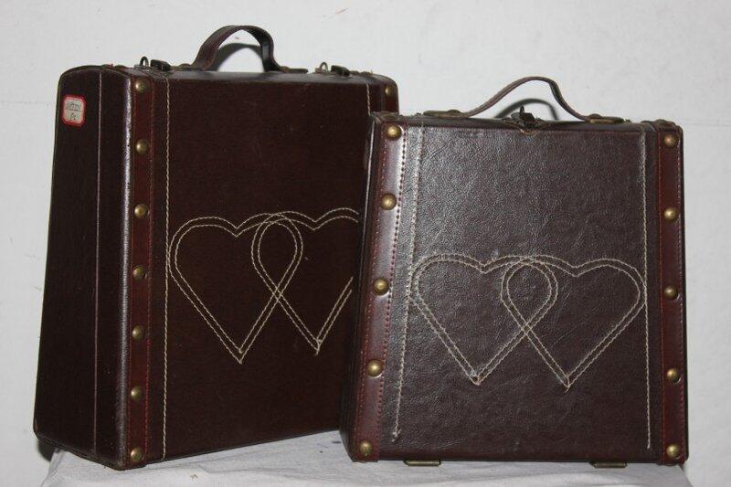 INPHIC-皮革工藝古董箱 仿舊箱子 手提箱2件套