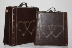 INPHIC-皮革工藝古董箱 仿舊箱子 手提箱2件套