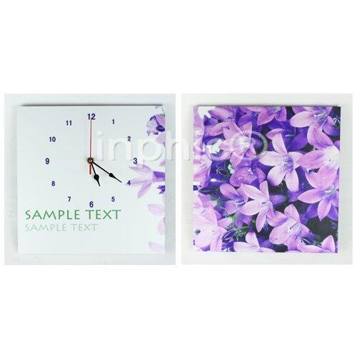INPHIC-現代花卉臥室裝飾畫客廳無框畫掛鐘時鐘方形靜音掛件