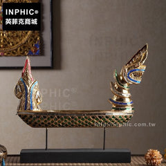 INPHIC-龍船擺飾泰國客廳木質桌面裝飾東南亞工藝品