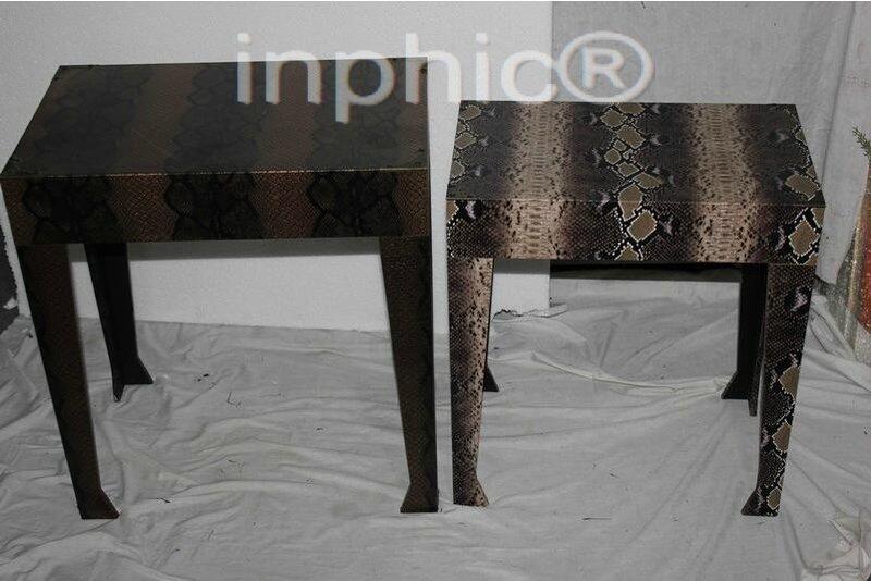 INPHIC-歐式風格家居飾品 仿舊皮革工藝 吧椅 蛇皮花架 2件套