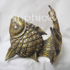 INPHIC-歐式客廳裝飾擺飾傢俱飾品泰國家居仿木金魚擺飾