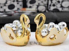 INPHIC-低價陶瓷工藝金蛋銀蛋天鵝財源滾滾餐廳家居裝飾擺飾開業