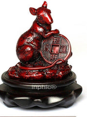 INPHIC-開運 開光福鼠迎春金卡擺件屬牛者甲午馬年化太歲招財避邪助運擺件(帶底座)