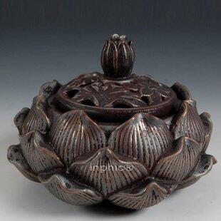 INPHIC-鐵鏽釉蓮花香熏爐 宗教用品 佛具瓷器 香爐