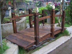 INPHIC-炭化木防腐木家庭園藝花園擺設小橋流水拱橋木橋