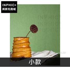 INPHIC-木質花瓶泰國擺設木雕刻花瓶擺飾木花瓶整花器東南亞-小款