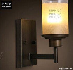 INPHIC- 美式鄉村風格臥室牆燈歐式復古走廊玻璃單頭鐵藝蠟燭臺壁燈-A款