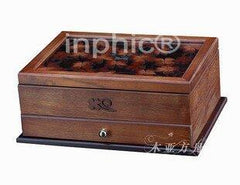 INPHIC-木製復古色四葉草雙層大首飾盒 收納盒