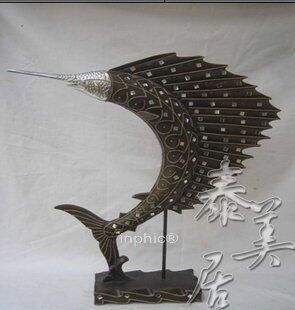 INPHIC-樹脂工藝品 木雕擺飾 家居裝飾品飛魚木雕擺飾