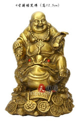 INPHIC-開光銅坐蟾蜍笑佛擺件 彌勒佛銅像 招財商務 家居風水擺設