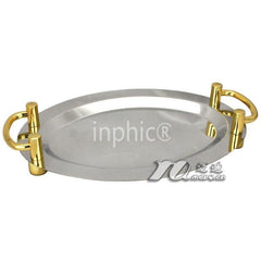 INPHIC-酒店用品不鏽鋼鍍金水果盤KTV專用托盤橢圓形鍍金耳自助餐鏡盤18吋