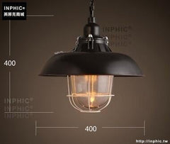 INPHIC- 工業風復古鐵藝酒吧咖啡美式燈餐廳鍋蓋吧臺設計師吊燈-H款