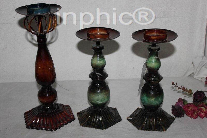INPHIC-仿舊鐵藝裝飾品 鐵藝燭臺3件套
