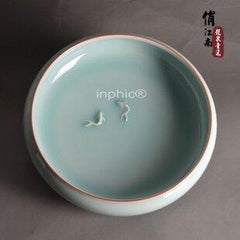 INPHIC-大款洗 青瓷粉青雙魚筆洗 功夫茶洗 文房書畫用品 水盂毛筆直徑24