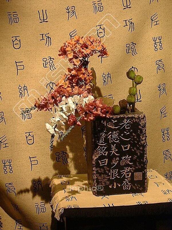 INPHIC-中式 新古典 花瓶 仿古復古 花插花器 樹脂擺件 勤禮碑花瓶(黑)