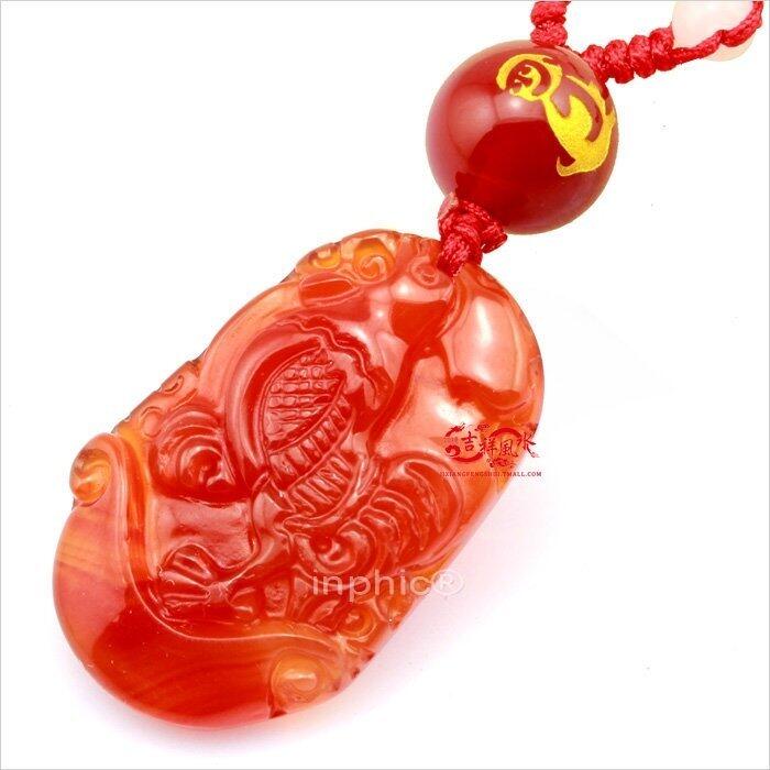 INPHIC-開光吉時封猴紅色吊墜酉雞送福石墜屬龍吉祥物
