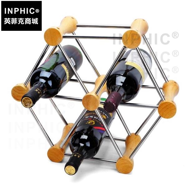 INPHIC-家居葡萄酒架酒具實木擺件酒架組合酒架木質紅酒架組合
