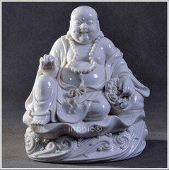 INPHIC-佛像招財進寶彌勒佛像陶瓷工藝品坐荷笑佛