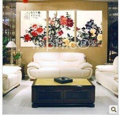 INPHIC-七折客廳無框畫三聯畫臥室裝飾畫 壁畫沙發背景 國色天香