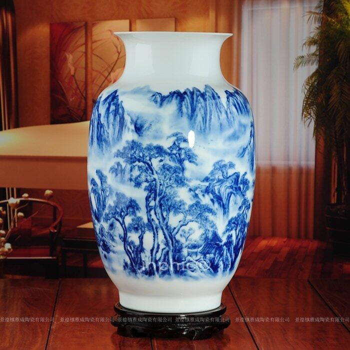INPHIC-大師手繪花瓶 景德鎮陶瓷器青花瓷 江山如畫裝飾收藏品