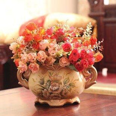 INPHIC-歐式花瓶仿真花 陶瓷彩繪花瓶現代時尚花瓶歐式花盆