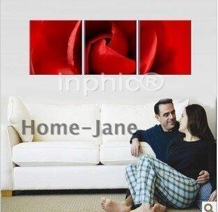 INPHIC-三聯無框畫 簡約現代時尚客廳裝飾畫 臥室床頭 紅玫瑰