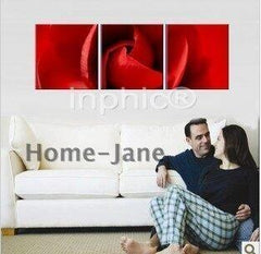 INPHIC-三聯無框畫 簡約現代時尚客廳裝飾畫 臥室床頭 紅玫瑰