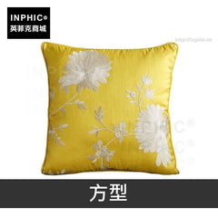 INPHIC-圖案沙發蠶絲純蠶絲繡花刺繡靠枕雙宮抱枕-方型