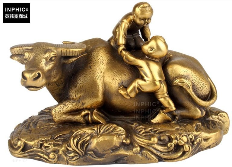 INPHIC-開運 開光純銅童子牛辦公室裝飾品銅牛辦公桌銅牛工藝